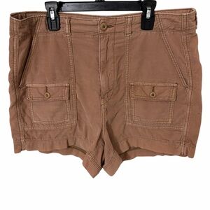 American Eagle Utility Cargo Shorts Womens 10 Brown Cotton Casual Summer